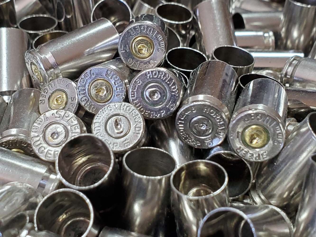 9MM Nickel Plated Brass Not Cleaned 