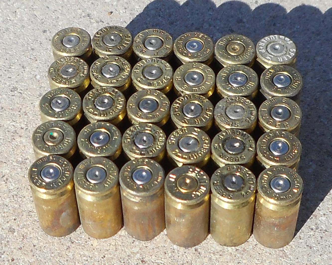 9MM Once Fired Brass Shells Mixed Head Stamps - Once Fired Brass