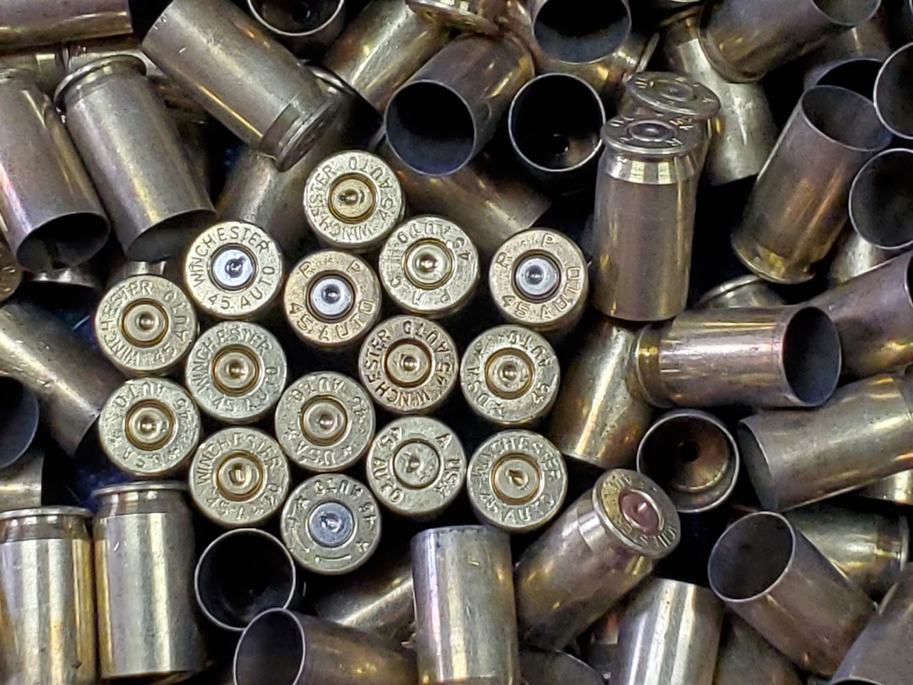 45 ACP Once Fired Brass LARGE PRIMER 1000 Count - Once Fired Brass